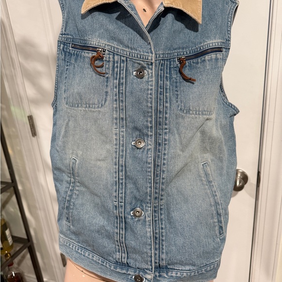 Ralph Lauren Other - RL67 Ralph Lauren Vintage Denim Vest with Tan Collar